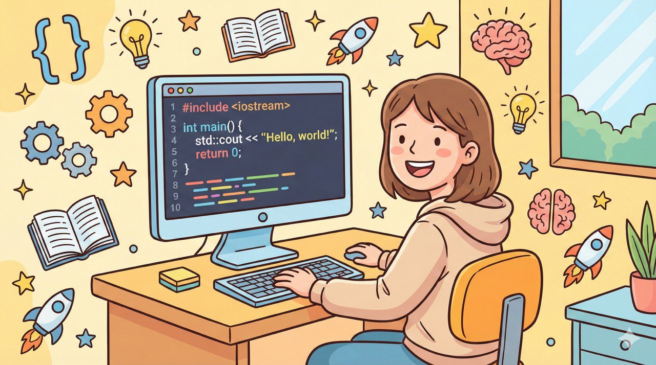 ចាប់ផ្តើមសរសេរកូដ C++ ដំបូង៖ ស្វែងយល់ Syntax និង Structure ដោយងាយស្រួល!